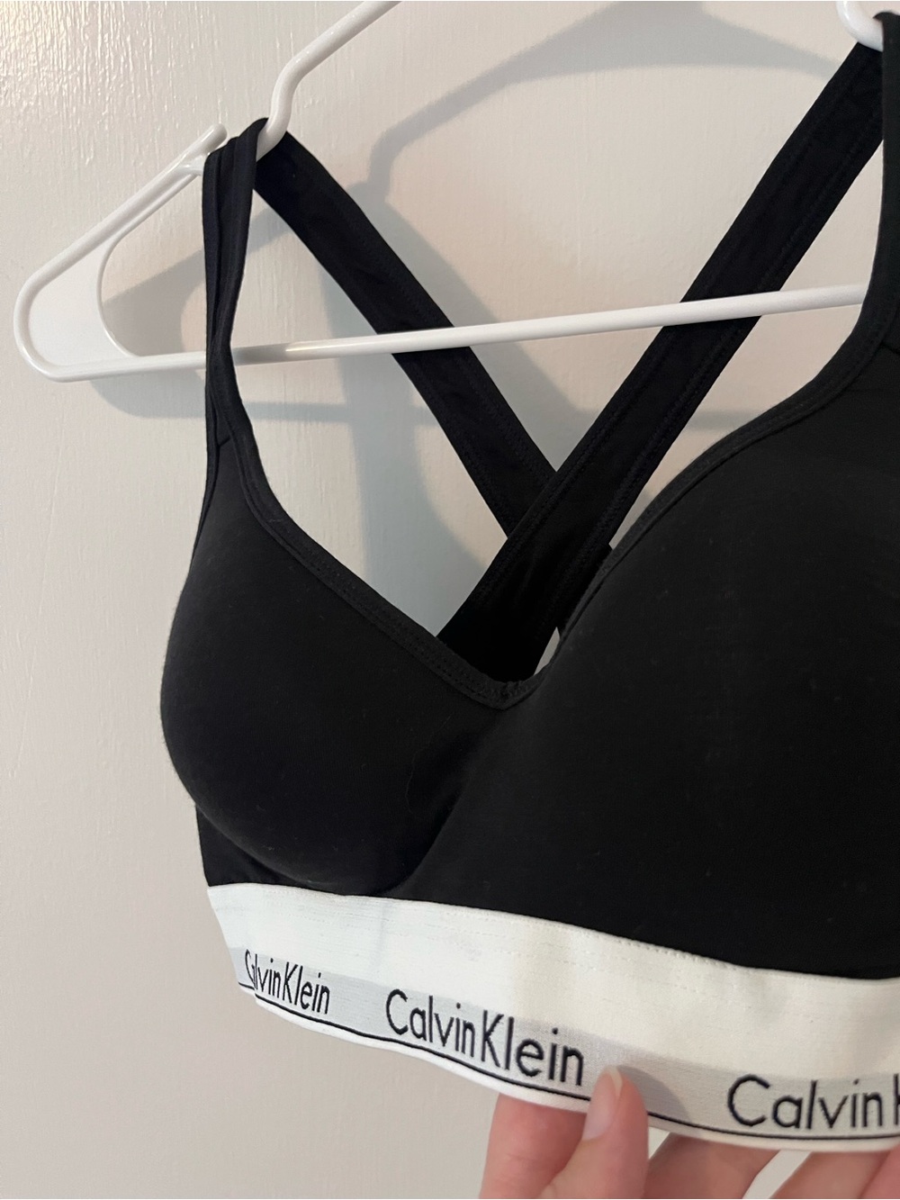 Calvin Klein Black & White Modern Cotton Lift Bralette Molded Cup Medium - Picture 2 of 10